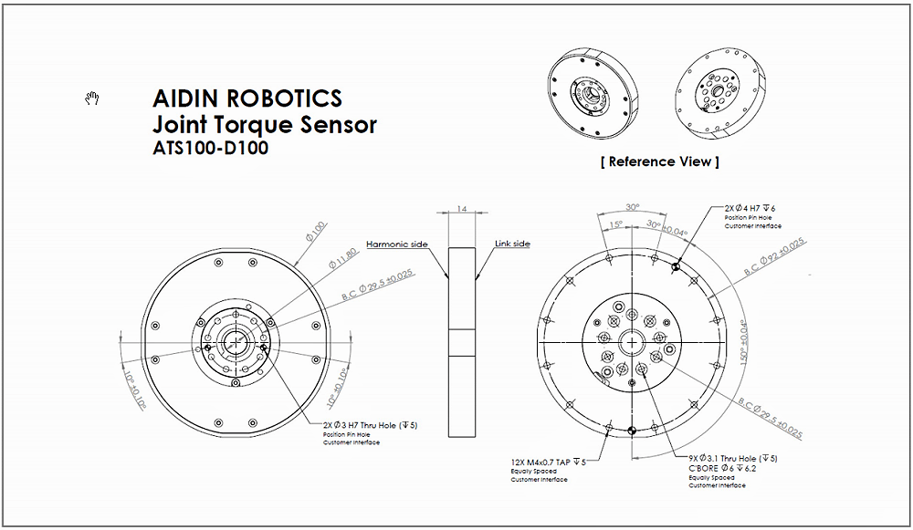 ATS100-D100關(guān)節(jié)轉(zhuǎn)矩傳感器繪圖