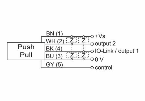 UR18.EB0.2-GP2J.9SF 對(duì)射式超聲波傳感器的接線圖