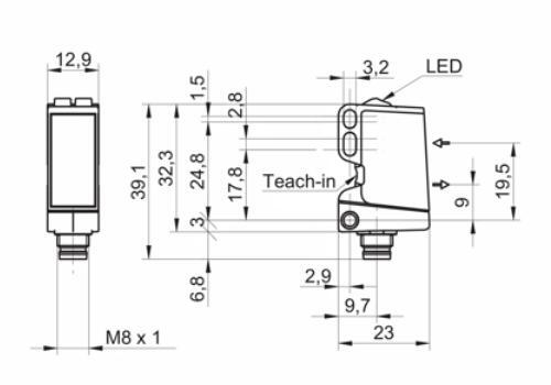 O300.GP-PV1T.72N 漫反射式傳感器的尺寸圖