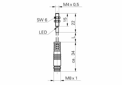 IFRM 04P15B1/KS35PL 電感式接近開關(guān)的尺寸圖