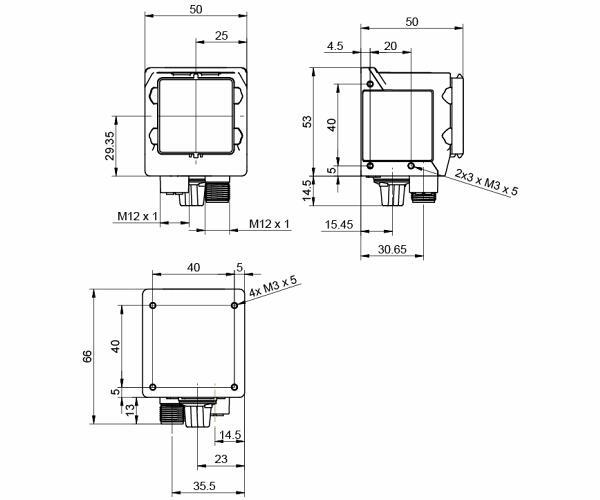 Baumer IDC200.W06 讀碼器的尺寸圖