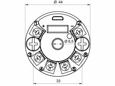 FlexTop 2222-0002.0 溫度變送器的正視圖